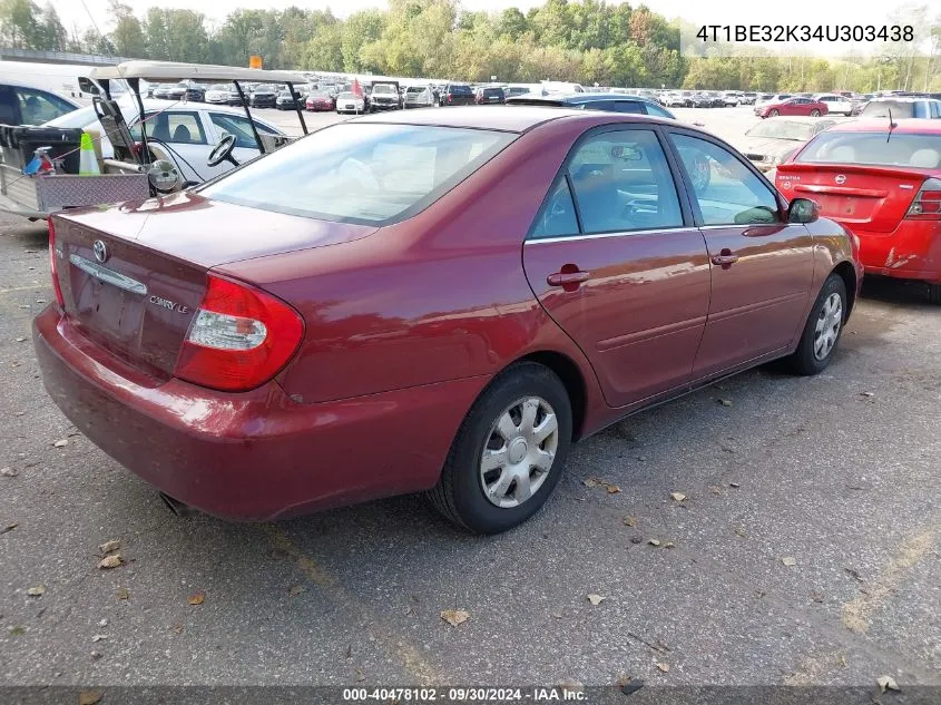 4T1BE32K34U303438 2004 Toyota Camry Le