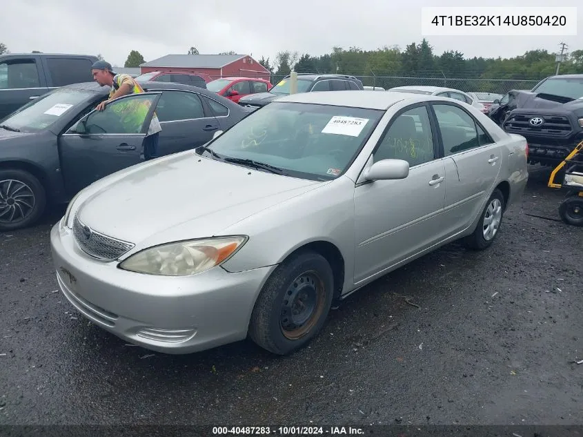 4T1BE32K14U850420 2004 Toyota Camry Le