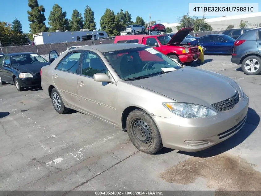 4T1BE32K54U798810 2004 Toyota Camry Le