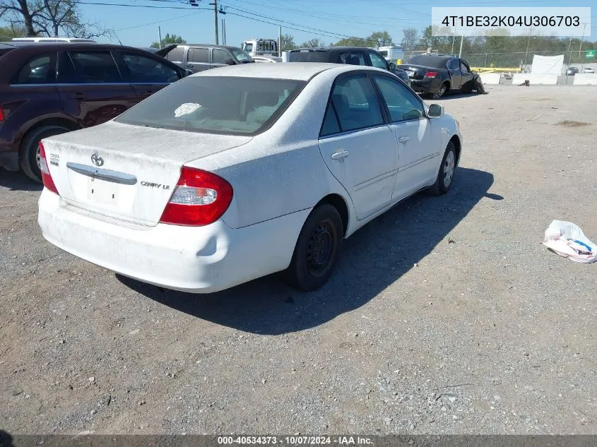 4T1BE32K04U306703 2004 Toyota Camry Le