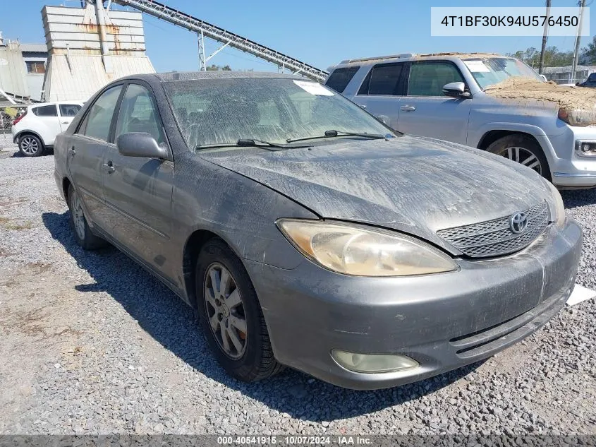 4T1BF30K94U576450 2004 Toyota Camry Xle V6