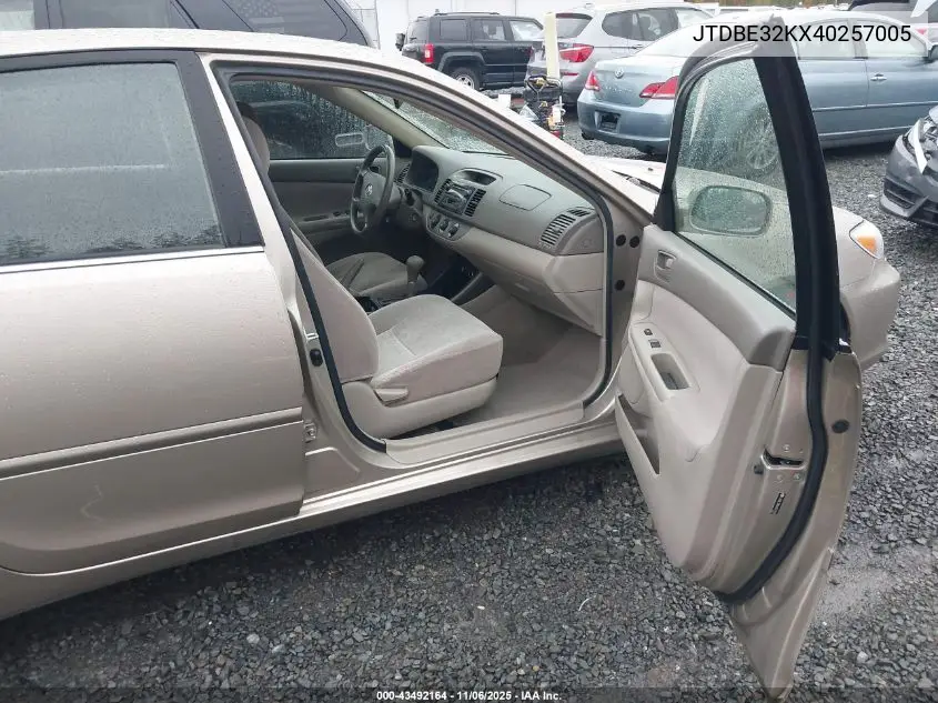JTDBE32KX40257005 2004 Toyota Camry Le