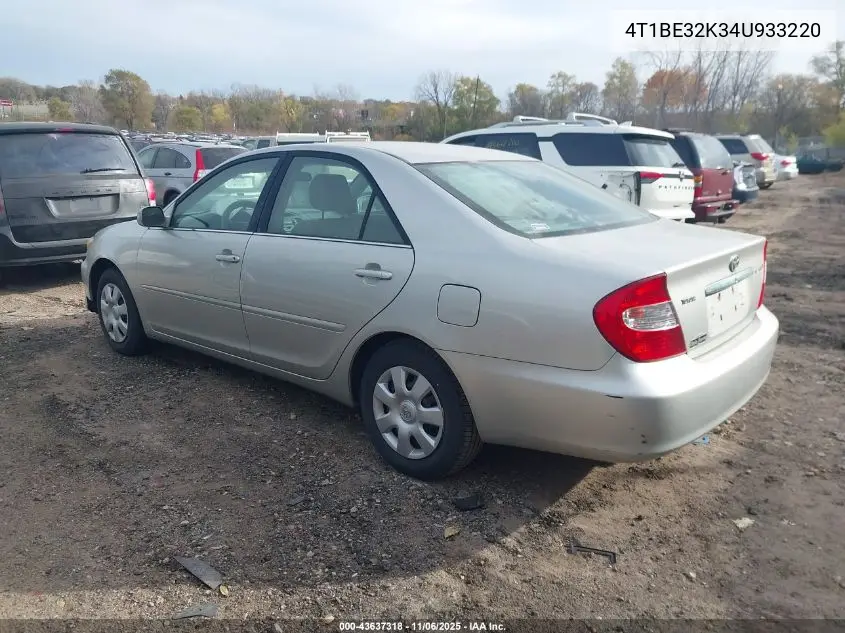 4T1BE32K34U933220 2004 Toyota Camry Le