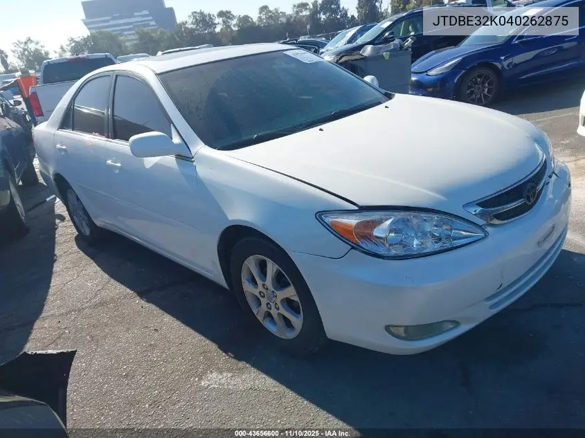 JTDBE32K040262875 2004 Toyota Camry Le