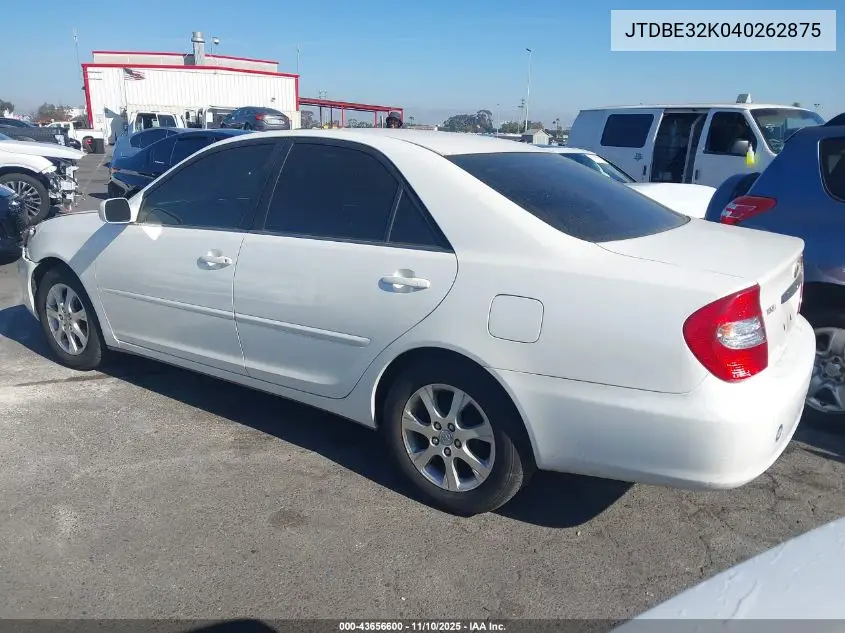 JTDBE32K040262875 2004 Toyota Camry Le