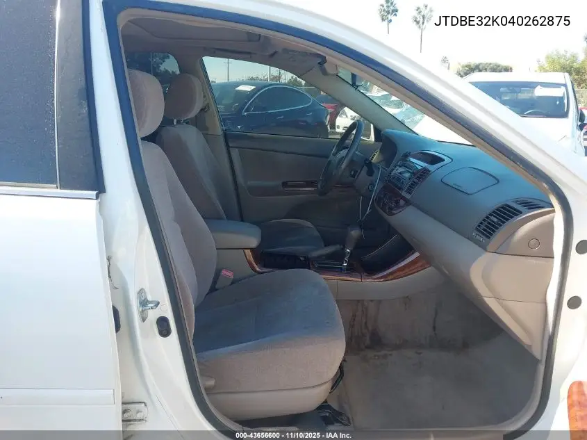 JTDBE32K040262875 2004 Toyota Camry Le