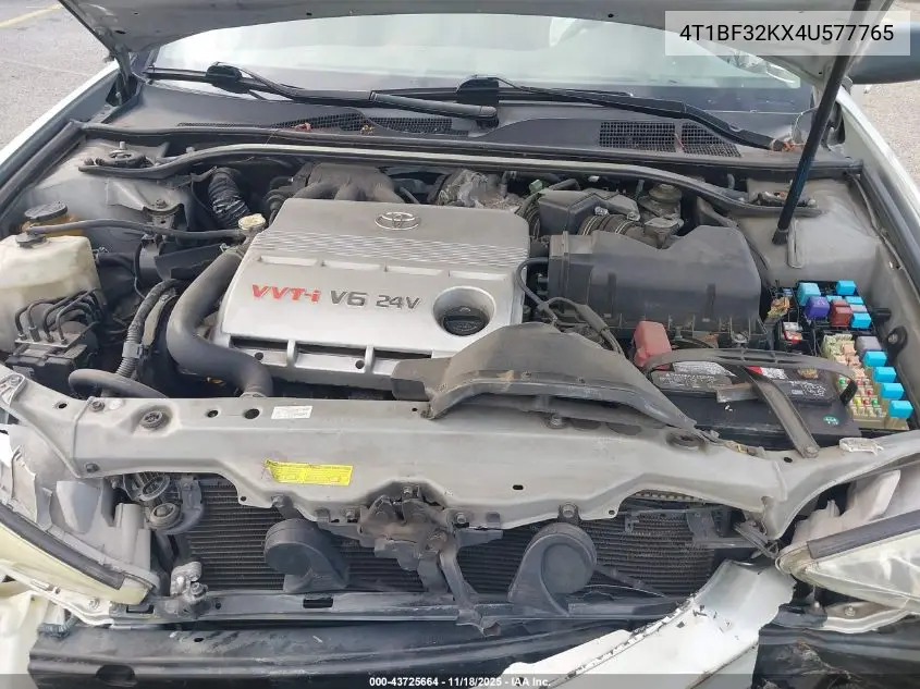 4T1BF32KX4U577765 2004 Toyota Camry Xle V6