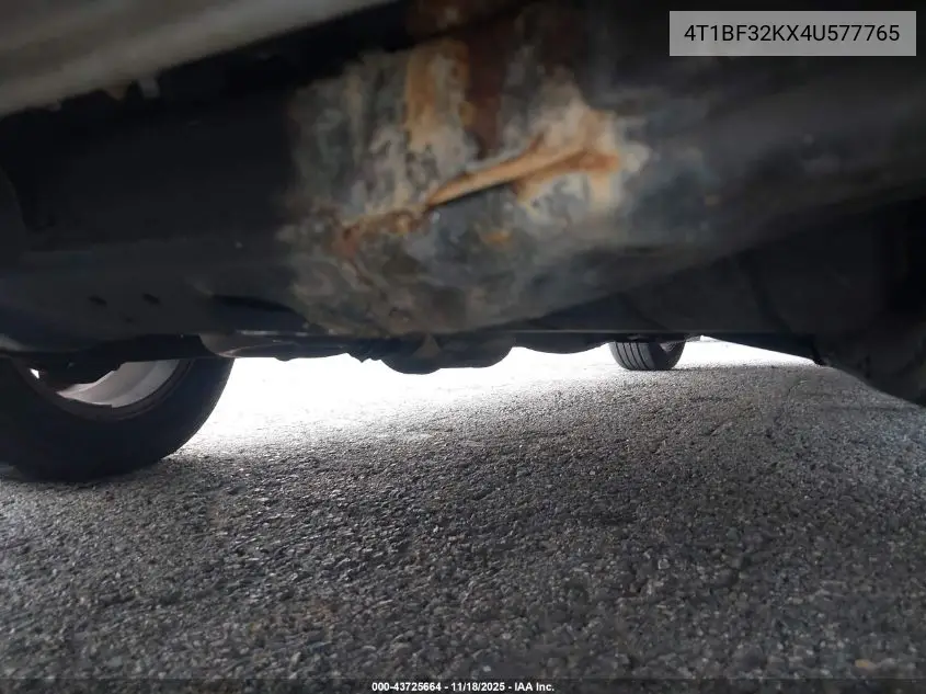 4T1BF32KX4U577765 2004 Toyota Camry Xle V6