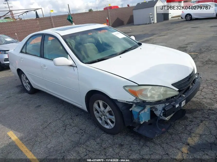 JTDBE32K040279787 2004 Toyota Camry Le
