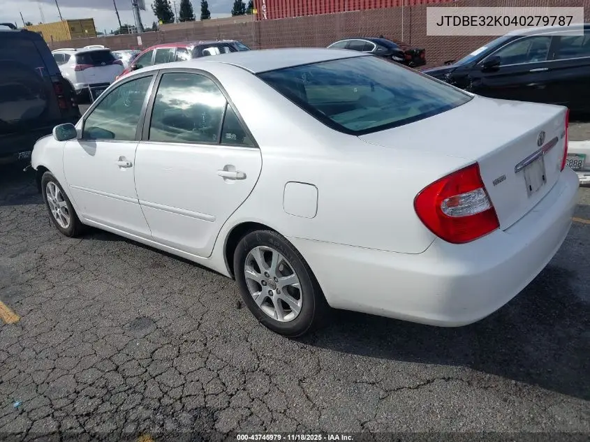 JTDBE32K040279787 2004 Toyota Camry Le
