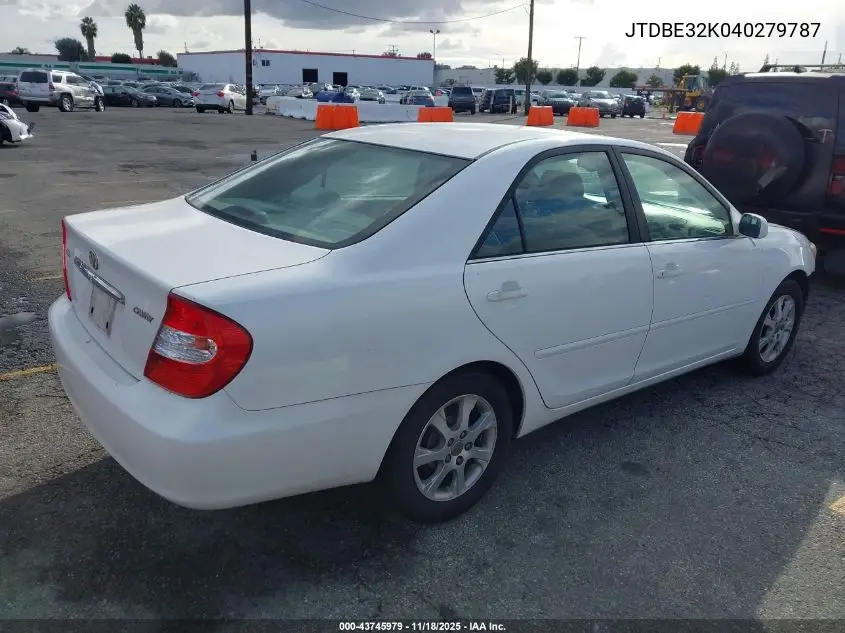 JTDBE32K040279787 2004 Toyota Camry Le