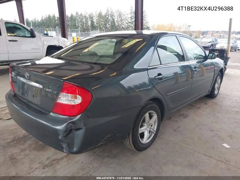 4T1BE32KX4U296388 2004 Toyota Camry Le