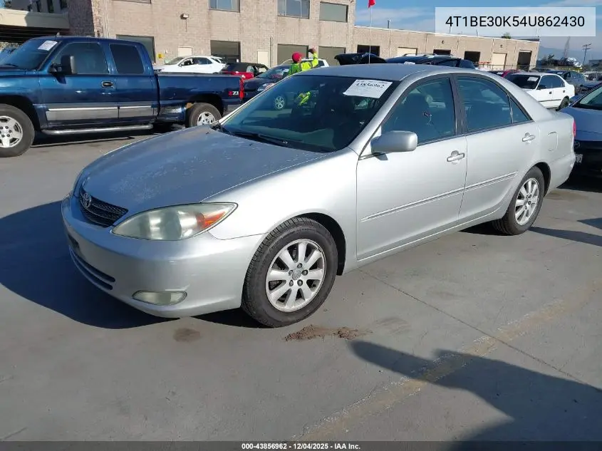 4T1BE30K54U862430 2004 Toyota Camry Xle
