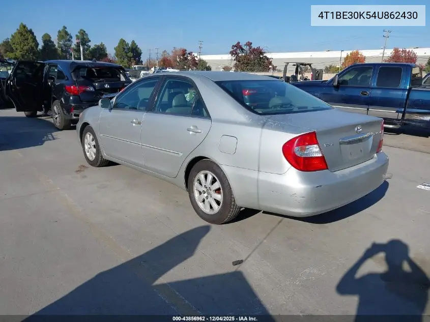 4T1BE30K54U862430 2004 Toyota Camry Xle