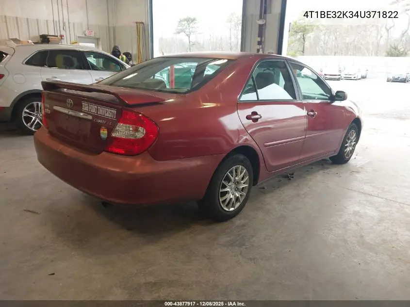 4T1BE32K34U371822 2004 Toyota Camry Le