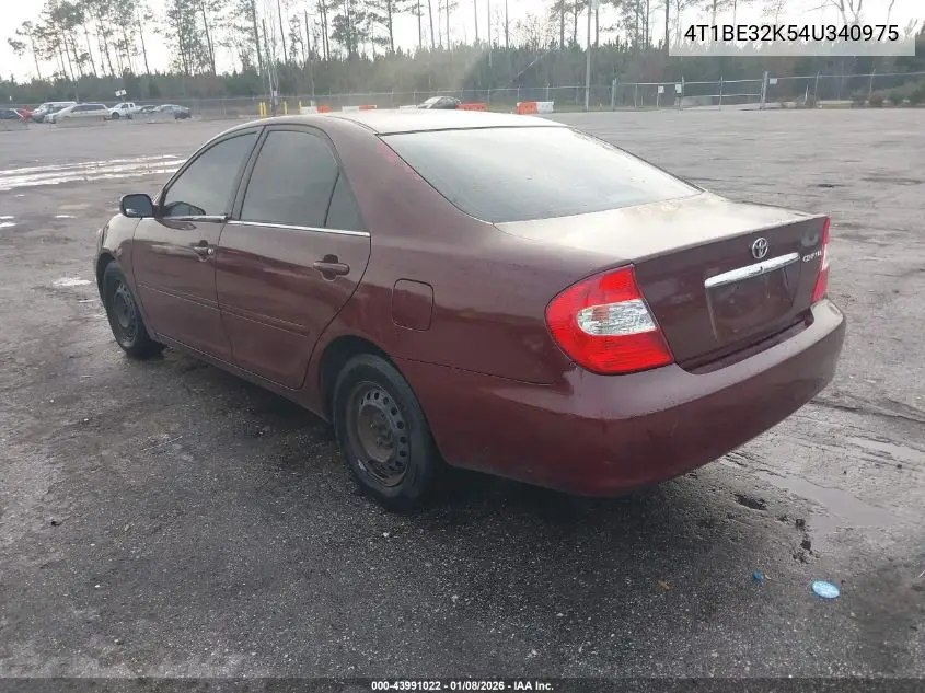 4T1BE32K54U340975 2004 Toyota Camry Le
