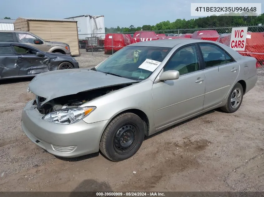 4T1BE32K35U994648 2005 Toyota Camry Le