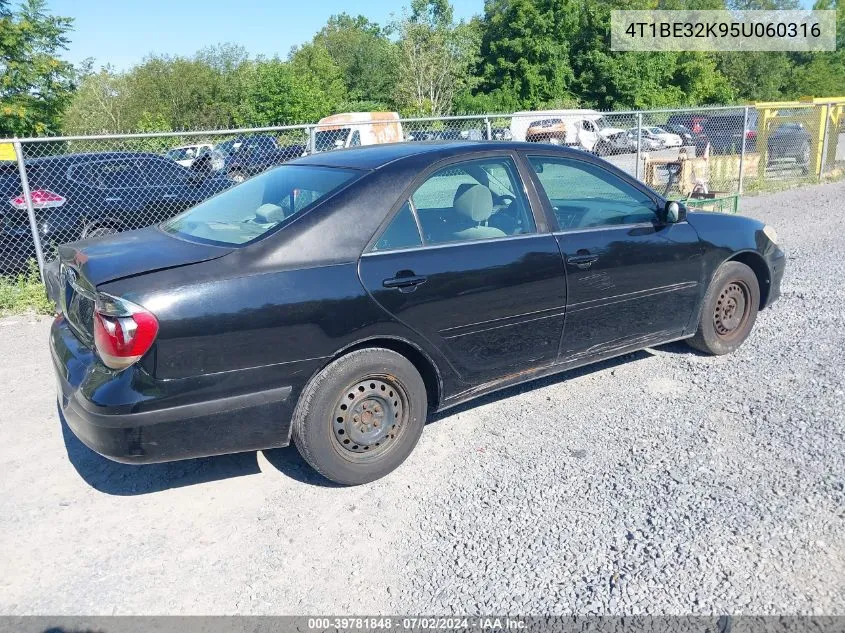 4T1BE32K95U060316 2005 Toyota Camry Le