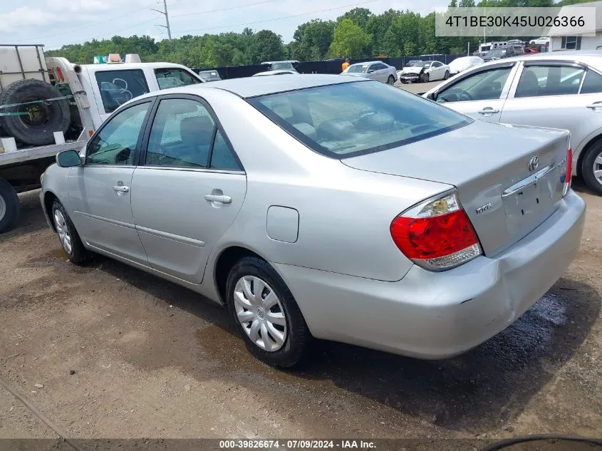 4T1BE30K45U026366 2005 Toyota Camry Le