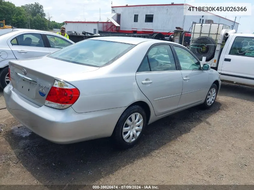 4T1BE30K45U026366 2005 Toyota Camry Le