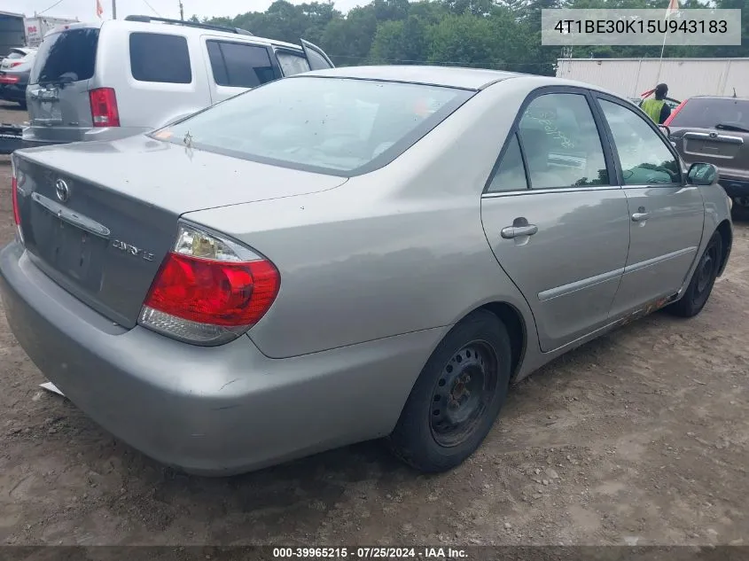 4T1BE30K15U943183 2005 Toyota Camry Le