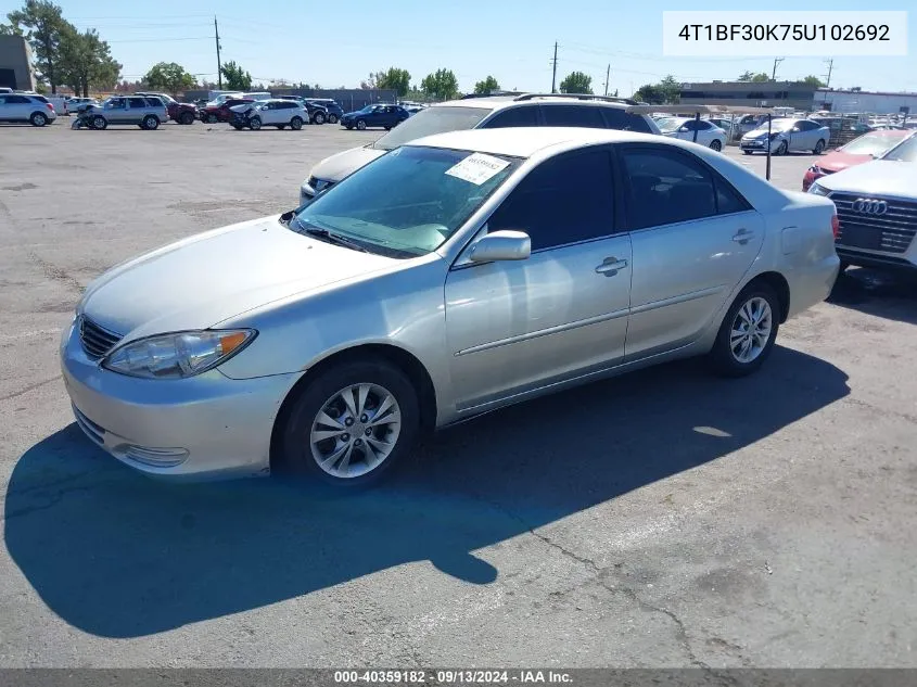 4T1BF30K75U102692 2005 Toyota Camry Le V6