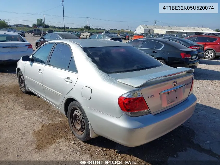 4T1BE32K05U520074 2005 Toyota Camry Le