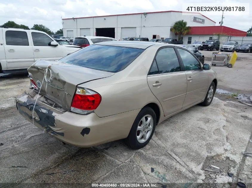 4T1BE32K95U981788 2005 Toyota Camry Le