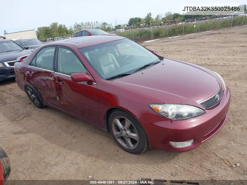 JTDBA32K350025486 2005 Toyota Camry Se V6