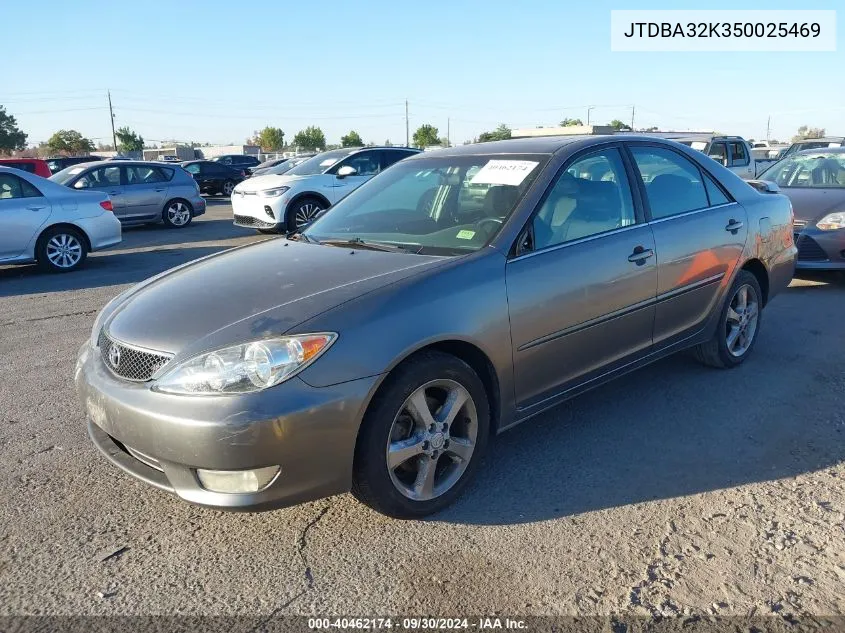 JTDBA32K350025469 2005 Toyota Camry Se V6