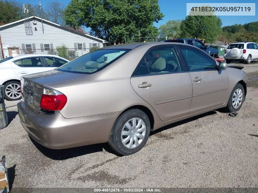 4T1BE32K05U957119 2005 Toyota Camry Le