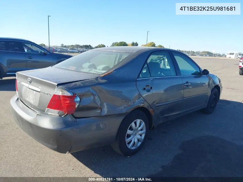 4T1BE32K25U981681 2005 Toyota Camry Le