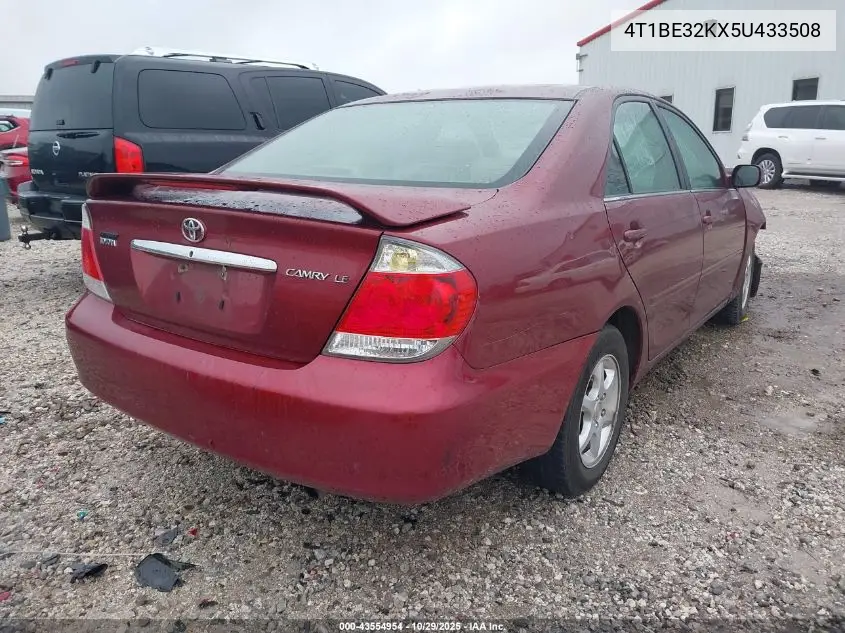 4T1BE32KX5U433508 2005 Toyota Camry Le