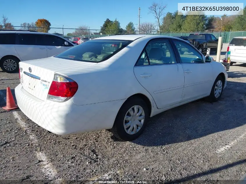 4T1BE32K65U398000 2005 Toyota Camry Le