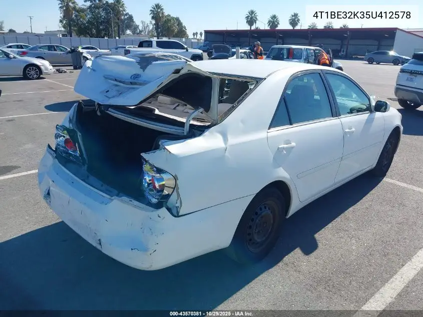 4T1BE32K35U412578 2005 Toyota Camry Le