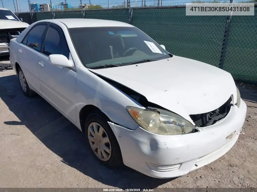 4T1BE30K85U431808 2005 Toyota Camry Le