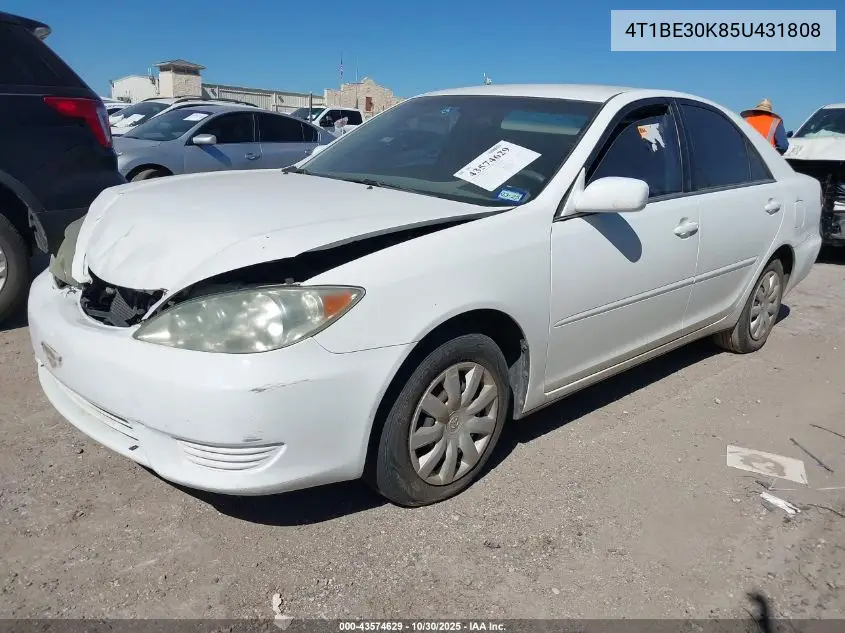 4T1BE30K85U431808 2005 Toyota Camry Le