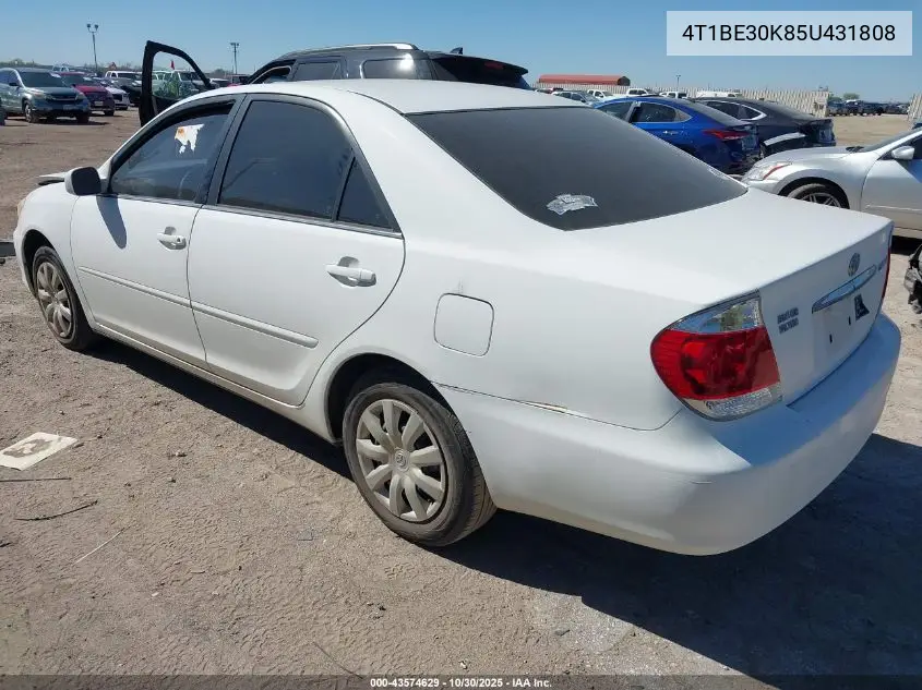 4T1BE30K85U431808 2005 Toyota Camry Le