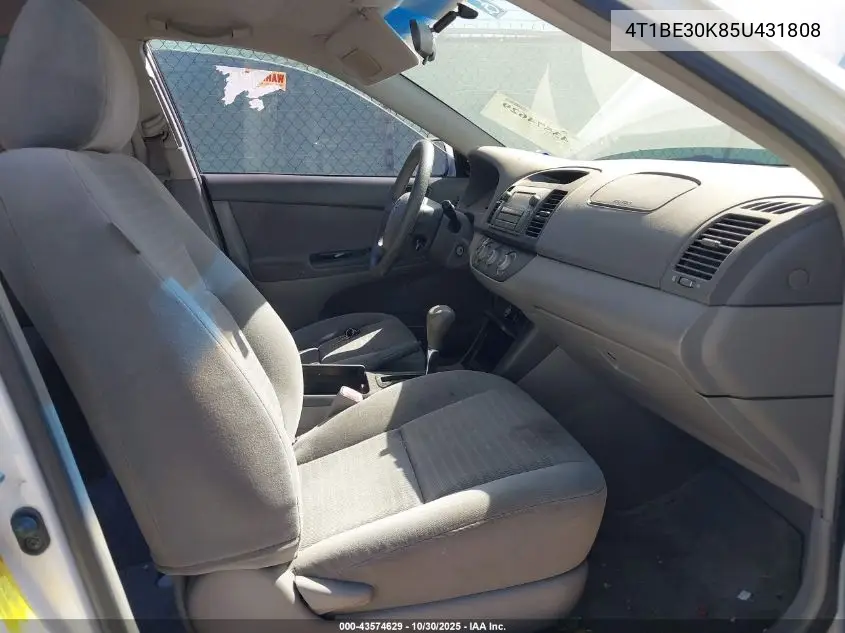 4T1BE30K85U431808 2005 Toyota Camry Le