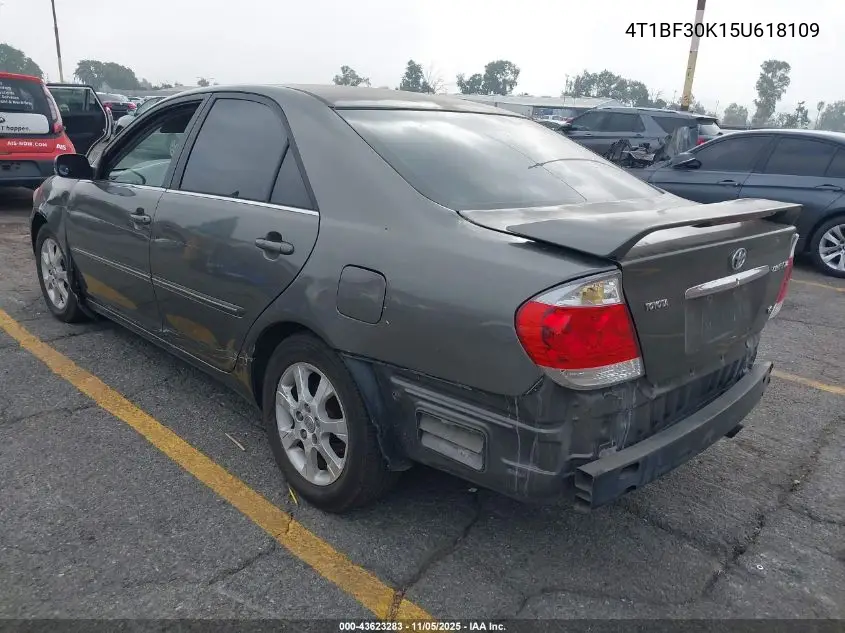 4T1BF30K15U618109 2005 Toyota Camry Xle V6