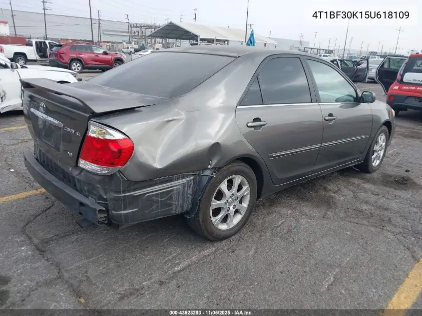 4T1BF30K15U618109 2005 Toyota Camry Xle V6