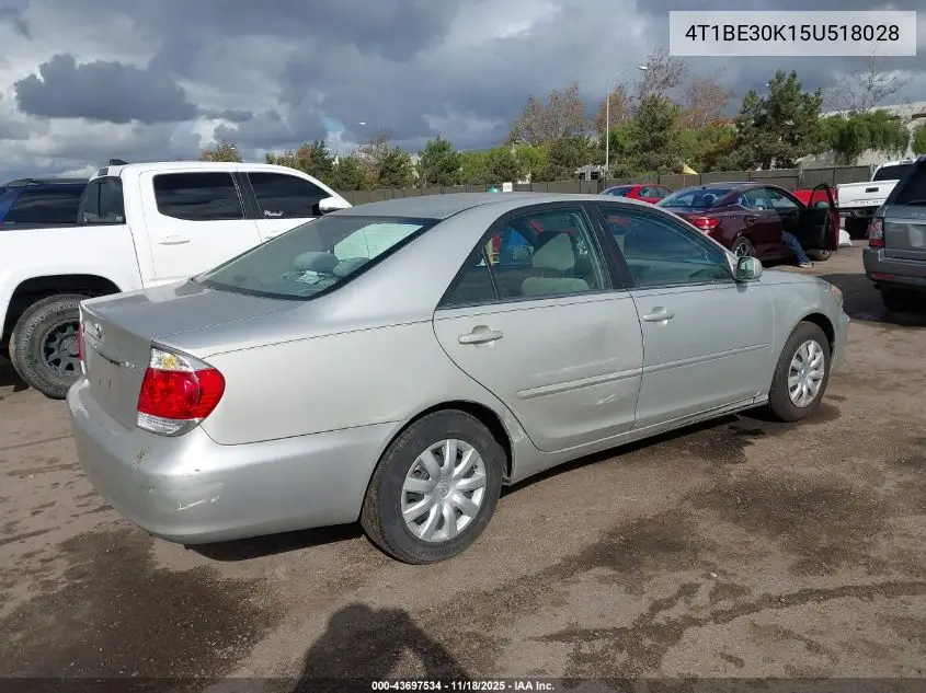 4T1BE30K15U518028 2005 Toyota Camry Le