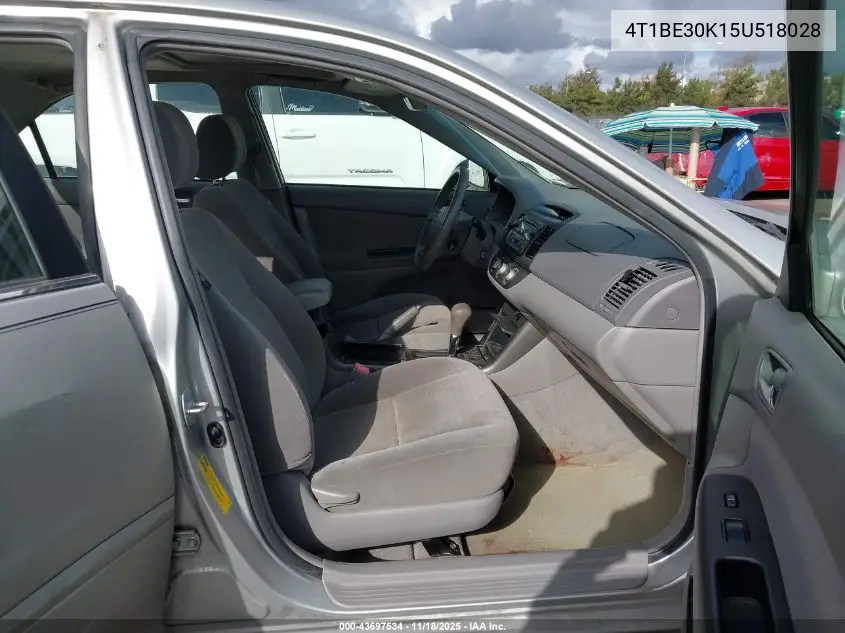 4T1BE30K15U518028 2005 Toyota Camry Le
