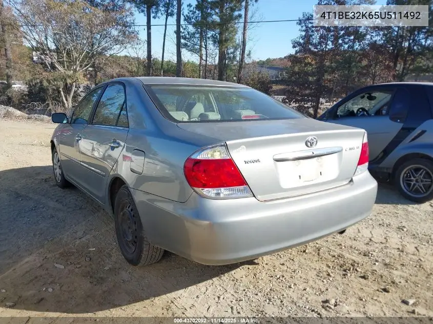 4T1BE32K65U511492 2005 Toyota Camry Le