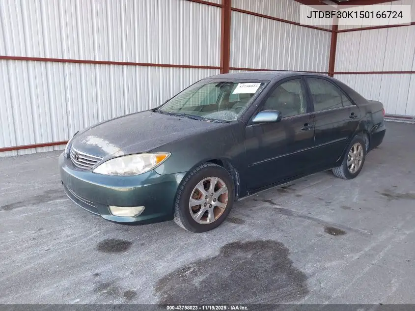 JTDBF30K150166724 2005 Toyota Camry Xle V6