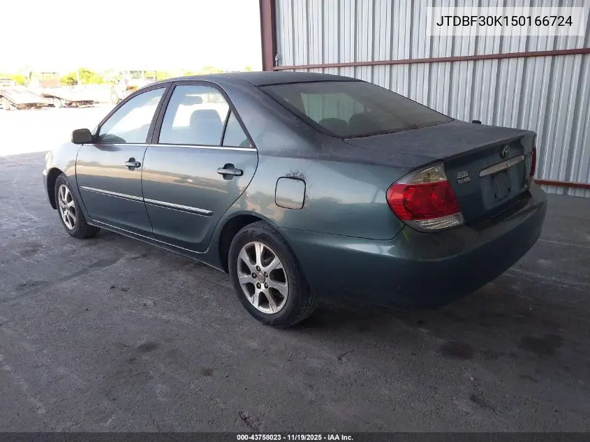 JTDBF30K150166724 2005 Toyota Camry Xle V6