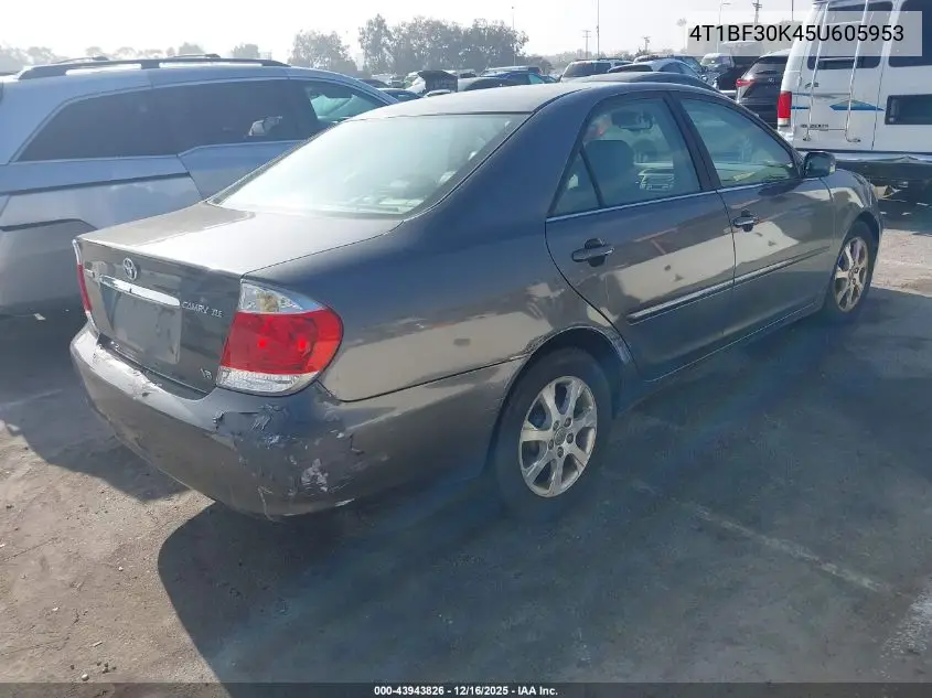 4T1BF30K45U605953 2005 Toyota Camry Xle V6