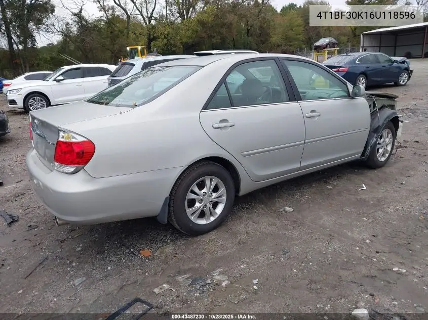 4T1BF30K16U118596 2006 Toyota Camry Le V6
