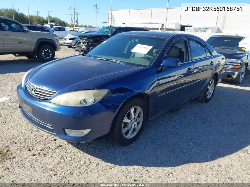 JTDBF32K560168751 2006 Toyota Camry Xle V6