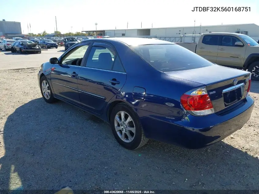 JTDBF32K560168751 2006 Toyota Camry Xle V6